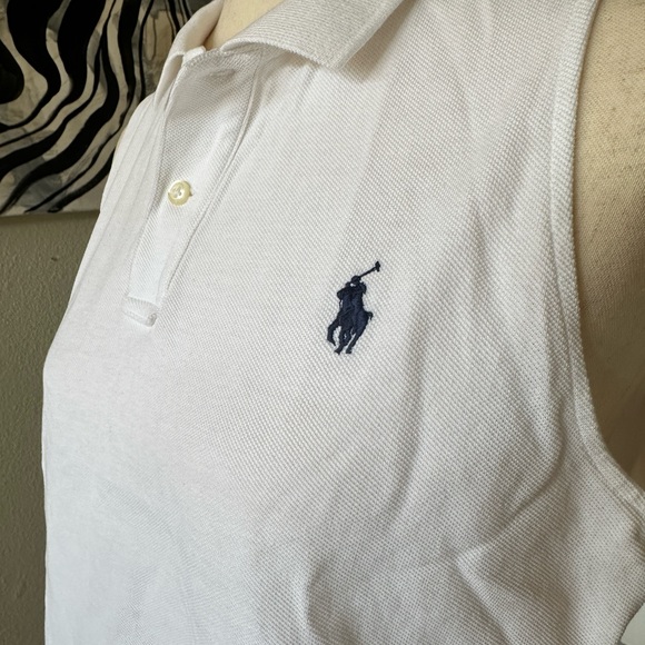 Ralph Lauren cropped sleeveless golf shirt polo size L - Picture 2 of 5